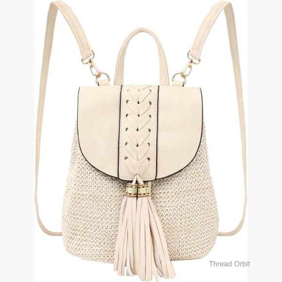 Vintage Bohemian Backpack Drawstring Shoulder Bag Handwoven Cotton Casual main image 6